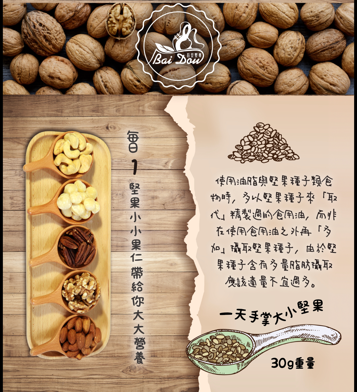 百豆堅果包裝展示